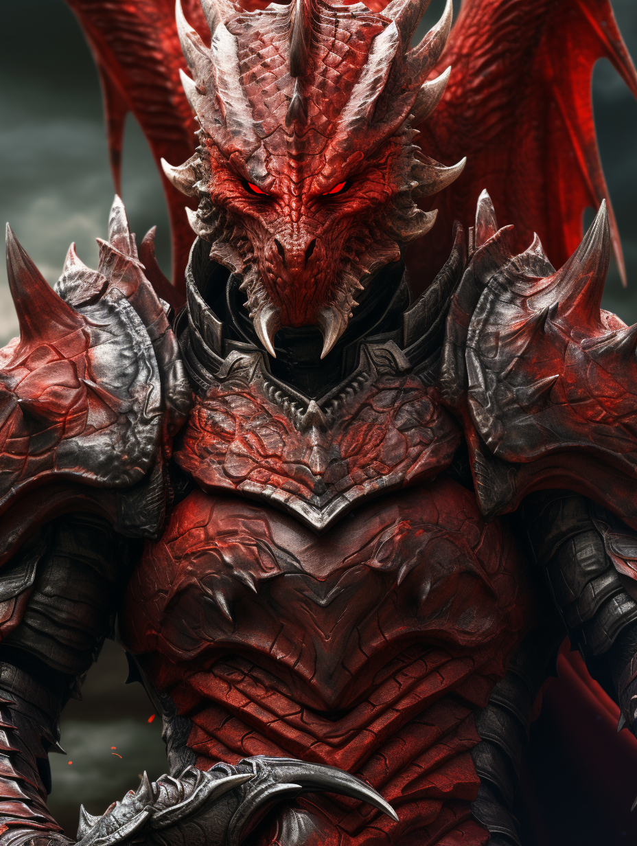 Dragon Head Warrior Red Plate Armour