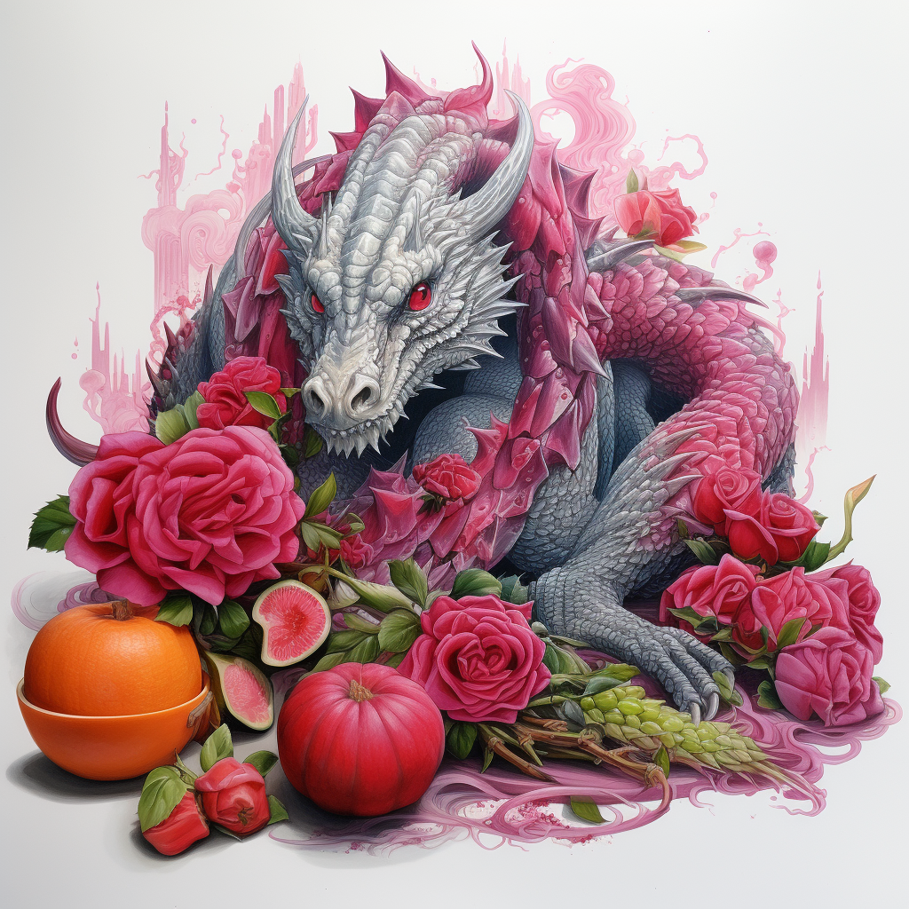 Eastern Dragon with Dragon Fruit Pattern