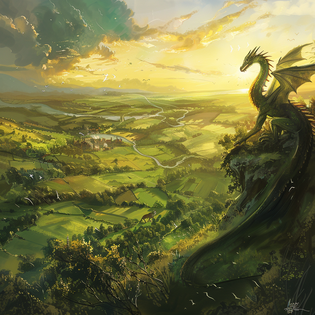 Dragon Attack Fantasy Illustration