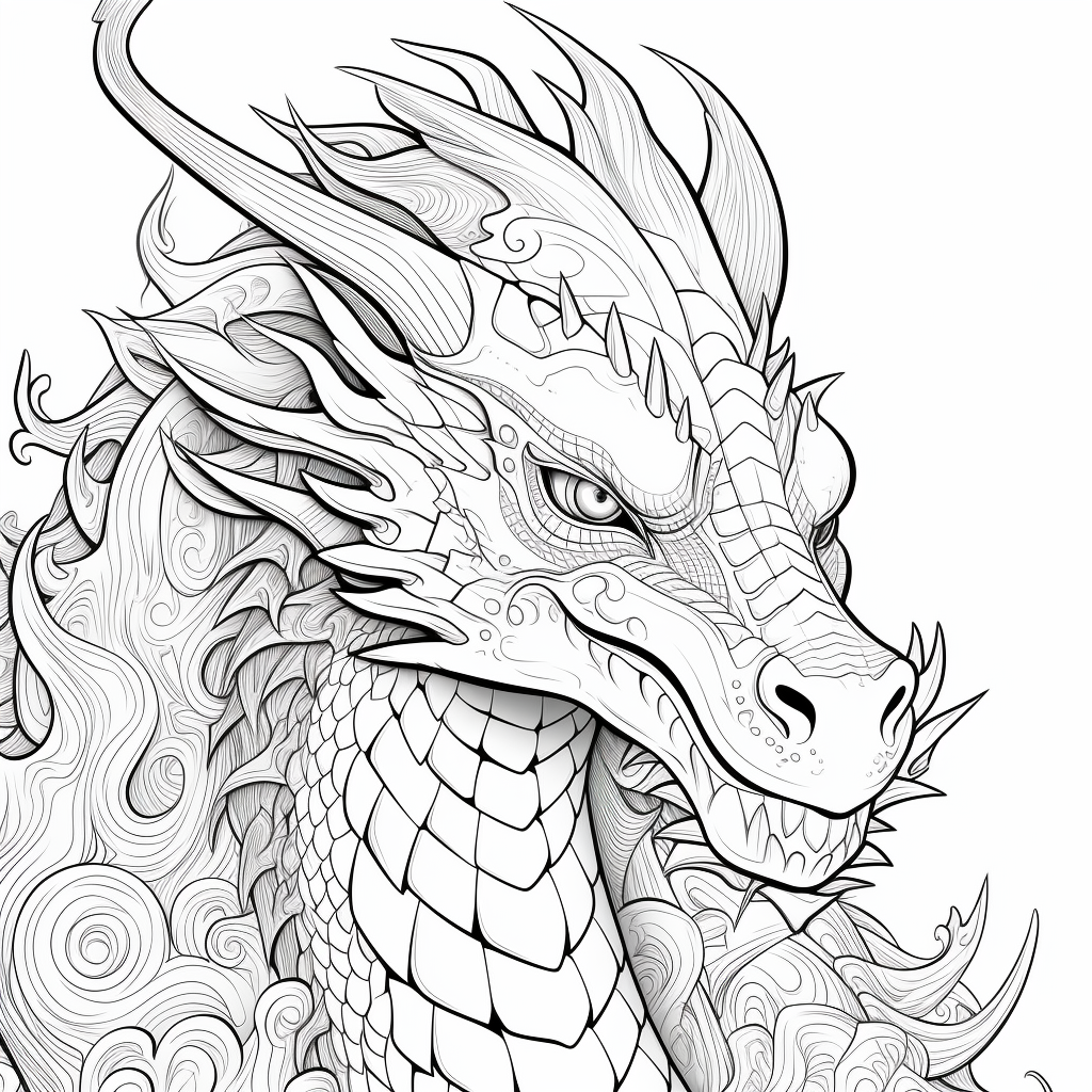 Dragon Coloring Page for Coloring Book