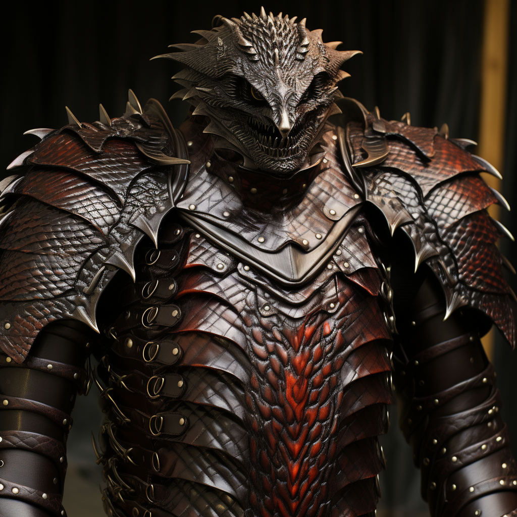 Dragon medieval armor in leather and chainmail