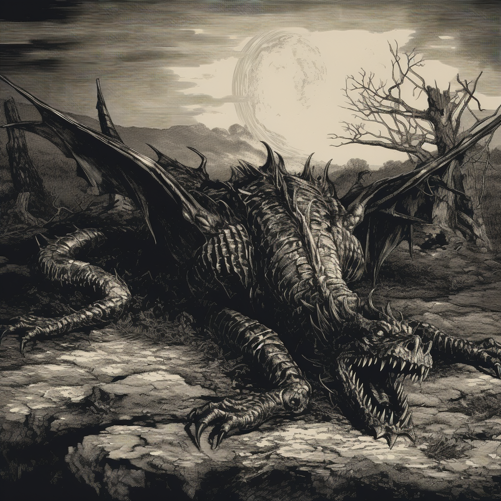 Dragon Snake in Agony - Gothic Style