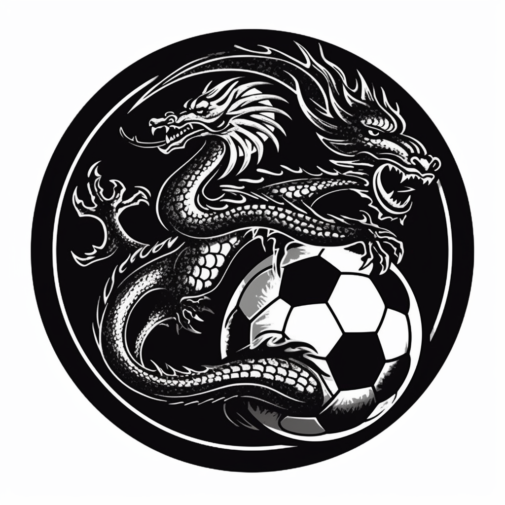 Dragon soccer logo silhouette image