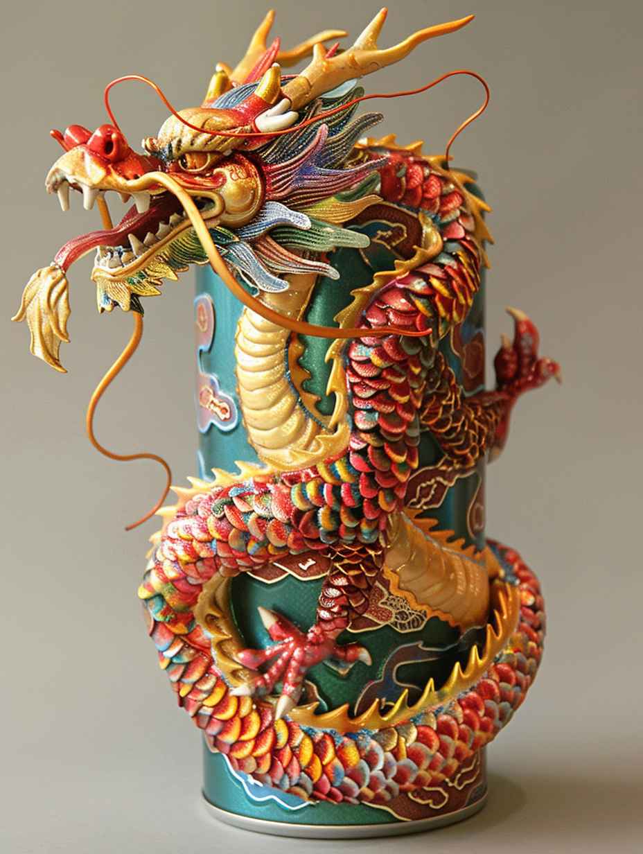 Dragon sculpture in can