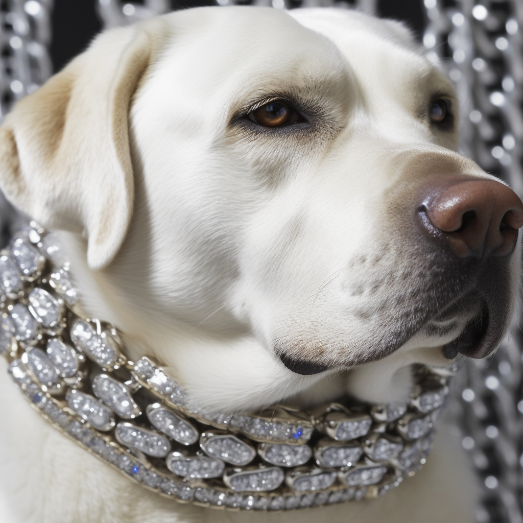 Drake's Dog Diamond Akiva with Diamond Chain Close Up