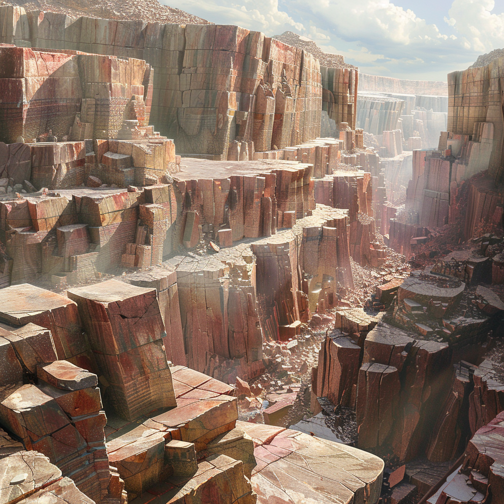 Sandstone Blocks Valley Landscape