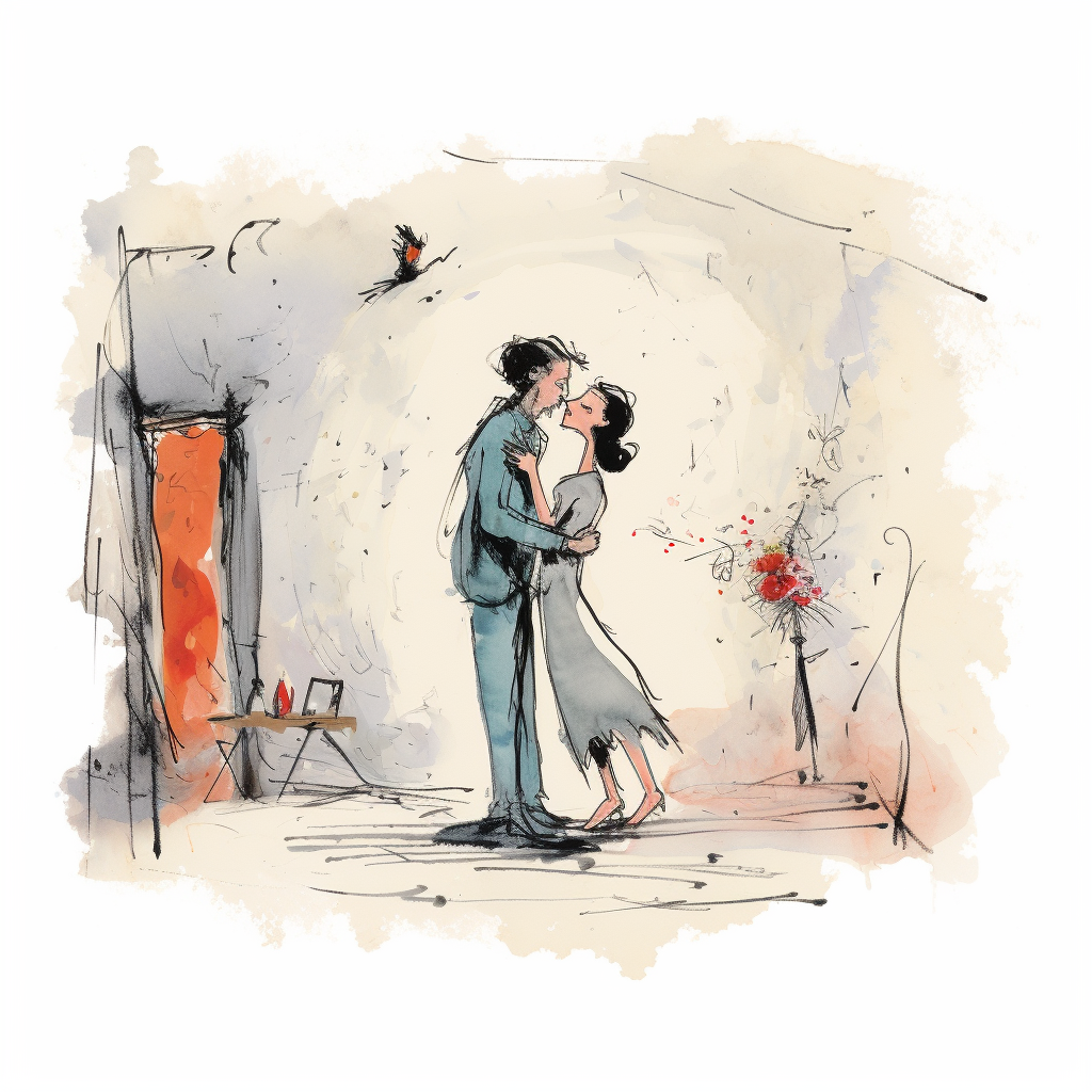 Quentin Blake's dramatic romance illustration