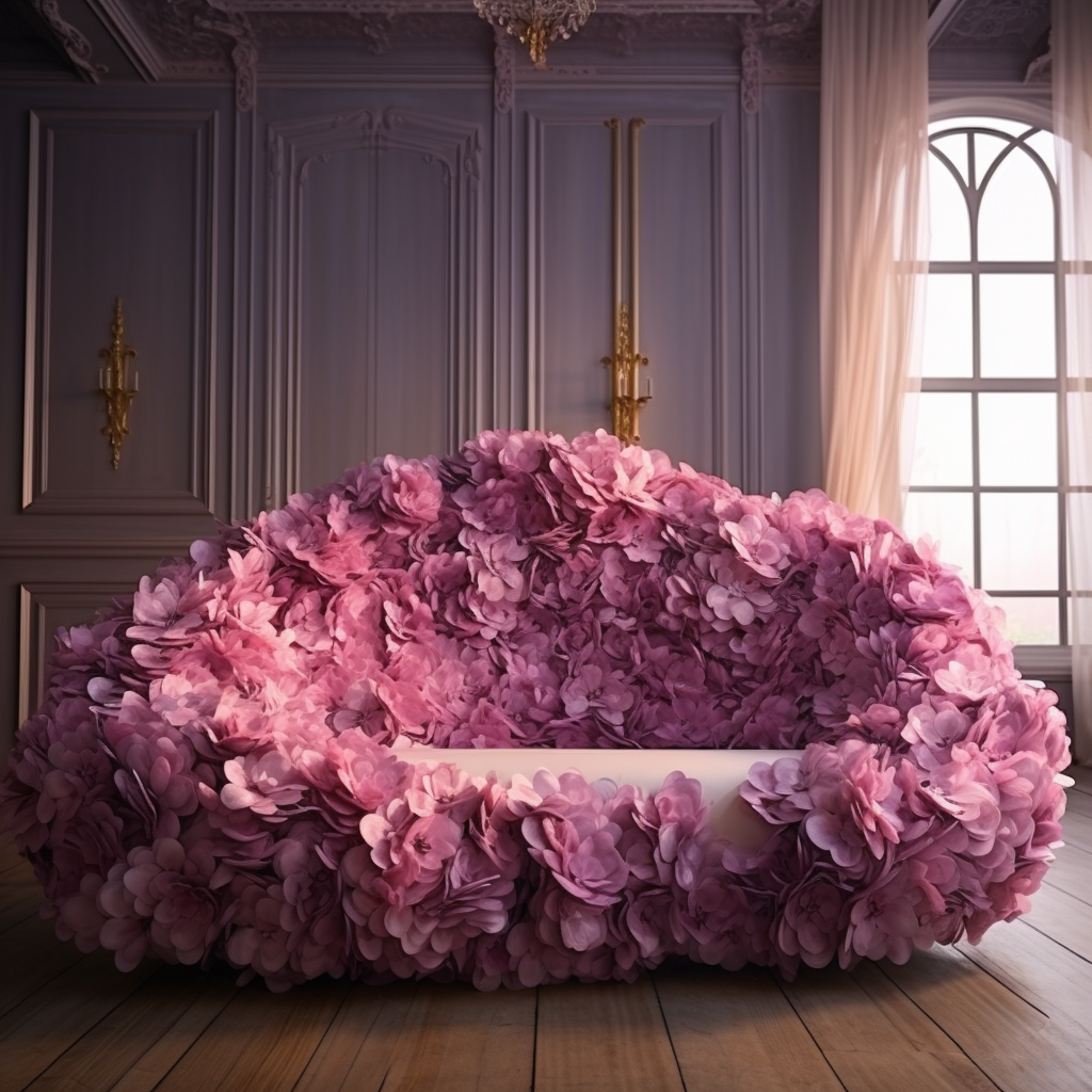 Unique Sofa with Flower Petals