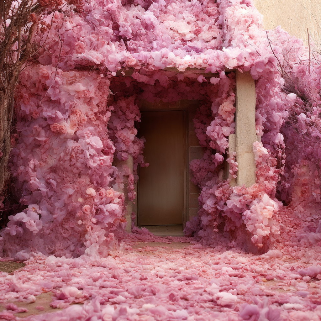 Unique Architectural Structure with Flower Petals