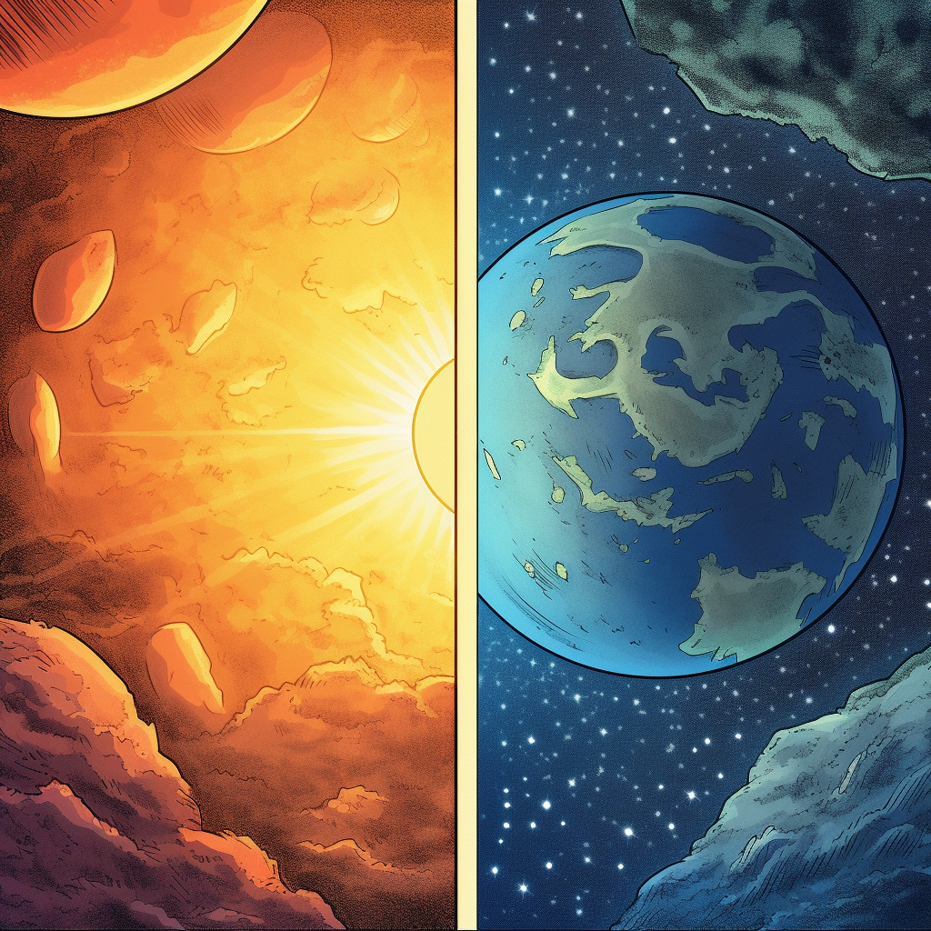 Illustration of Earth and Space