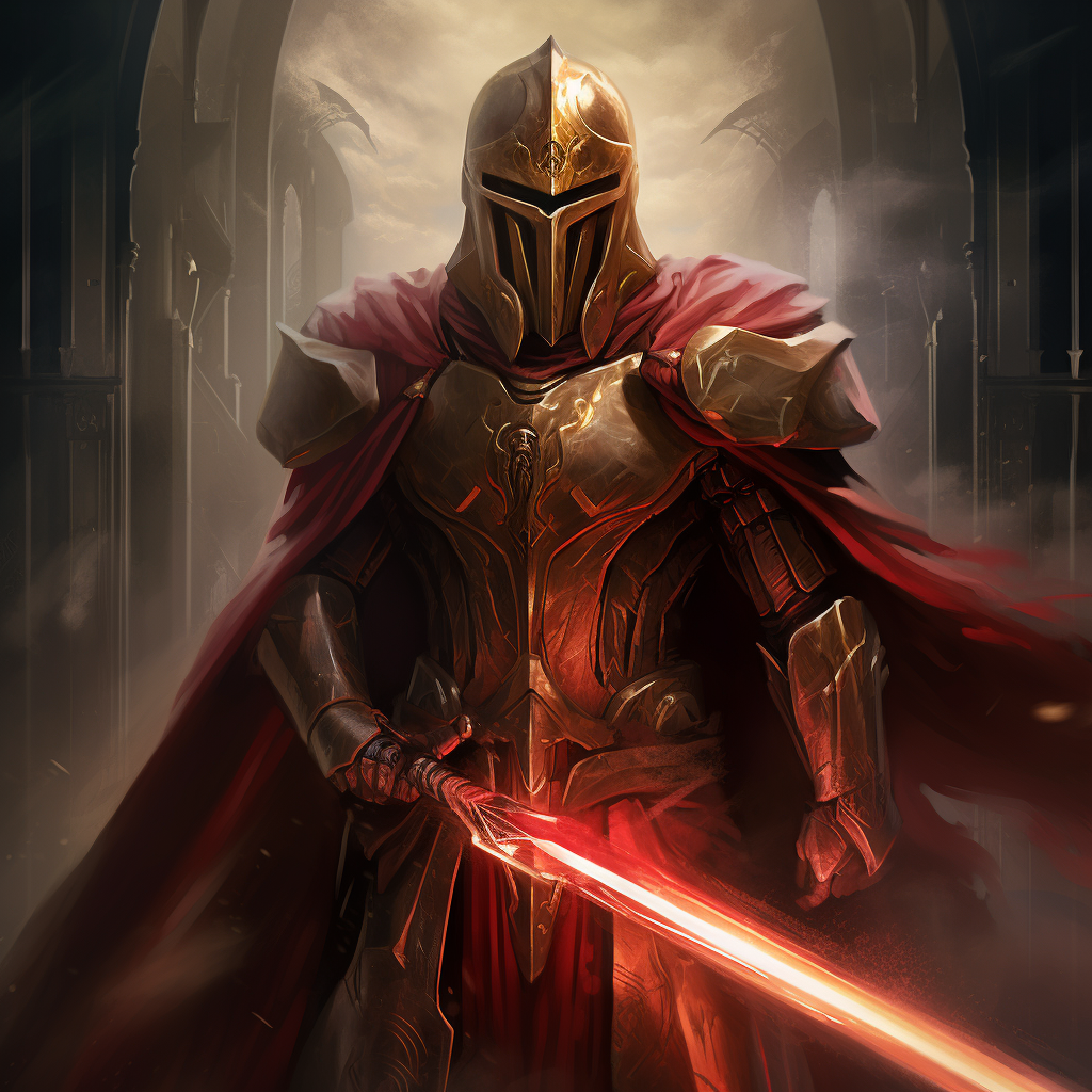 Powerful Dread Knight with Lightsaber and Shield