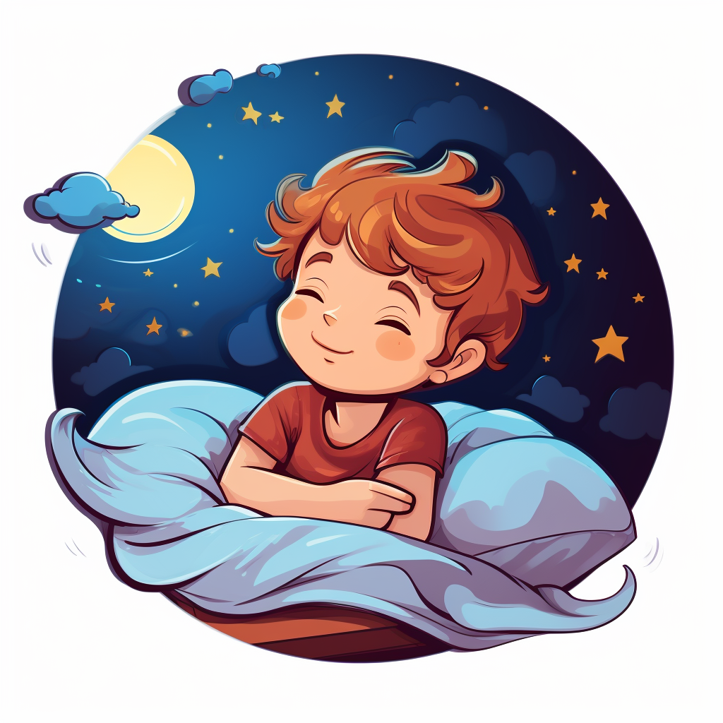 Cartoon of a Cute Dreamer Boy