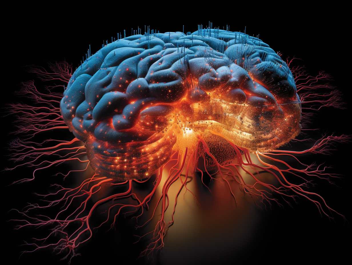 Illustration of brain mapping and dreaming process