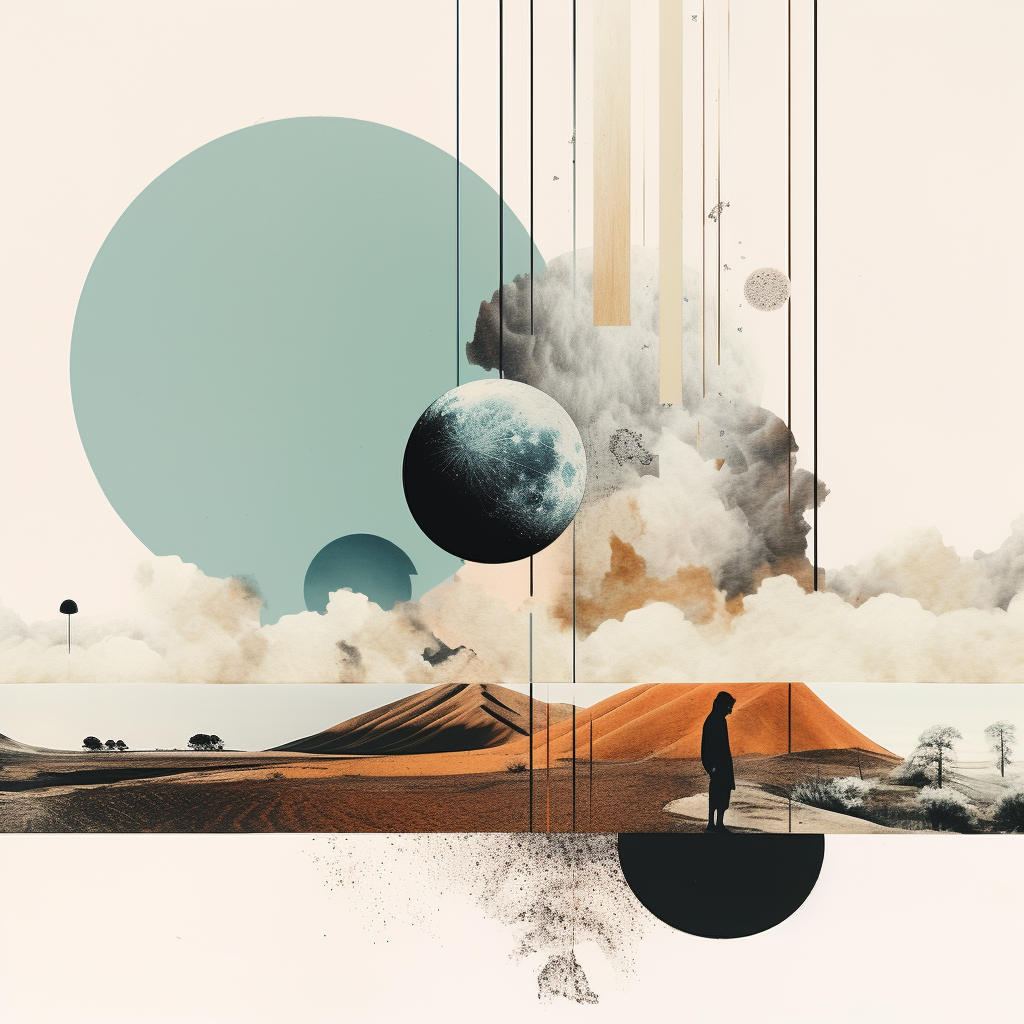 Dreamlike Elements Minimal Abstract Collage