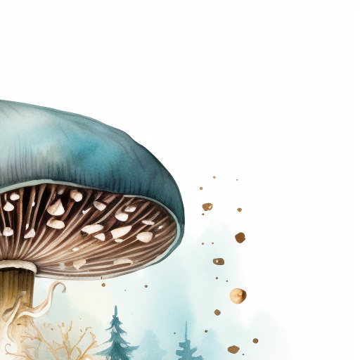 Dreamy Christmas mushroom scene illustration