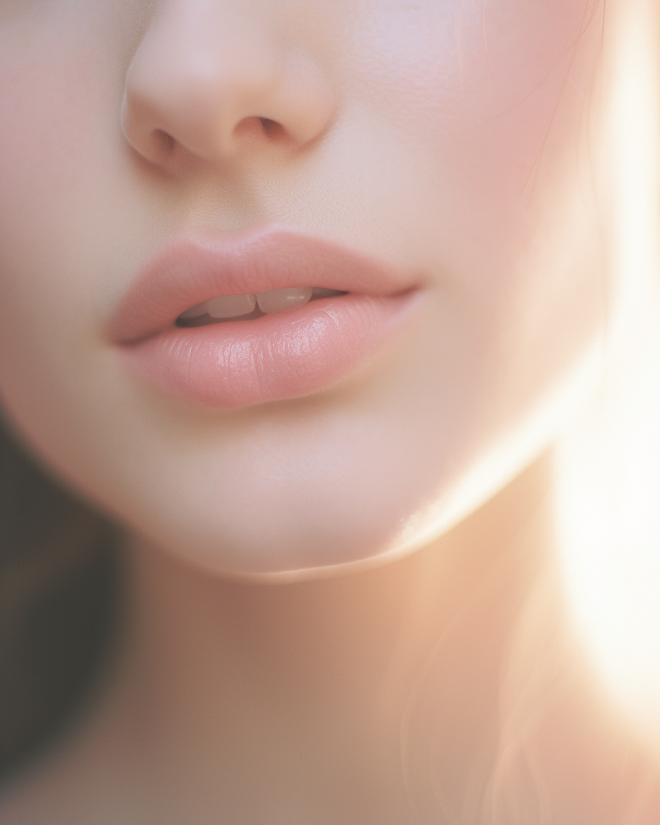 Close-up of Natural Pink Lips