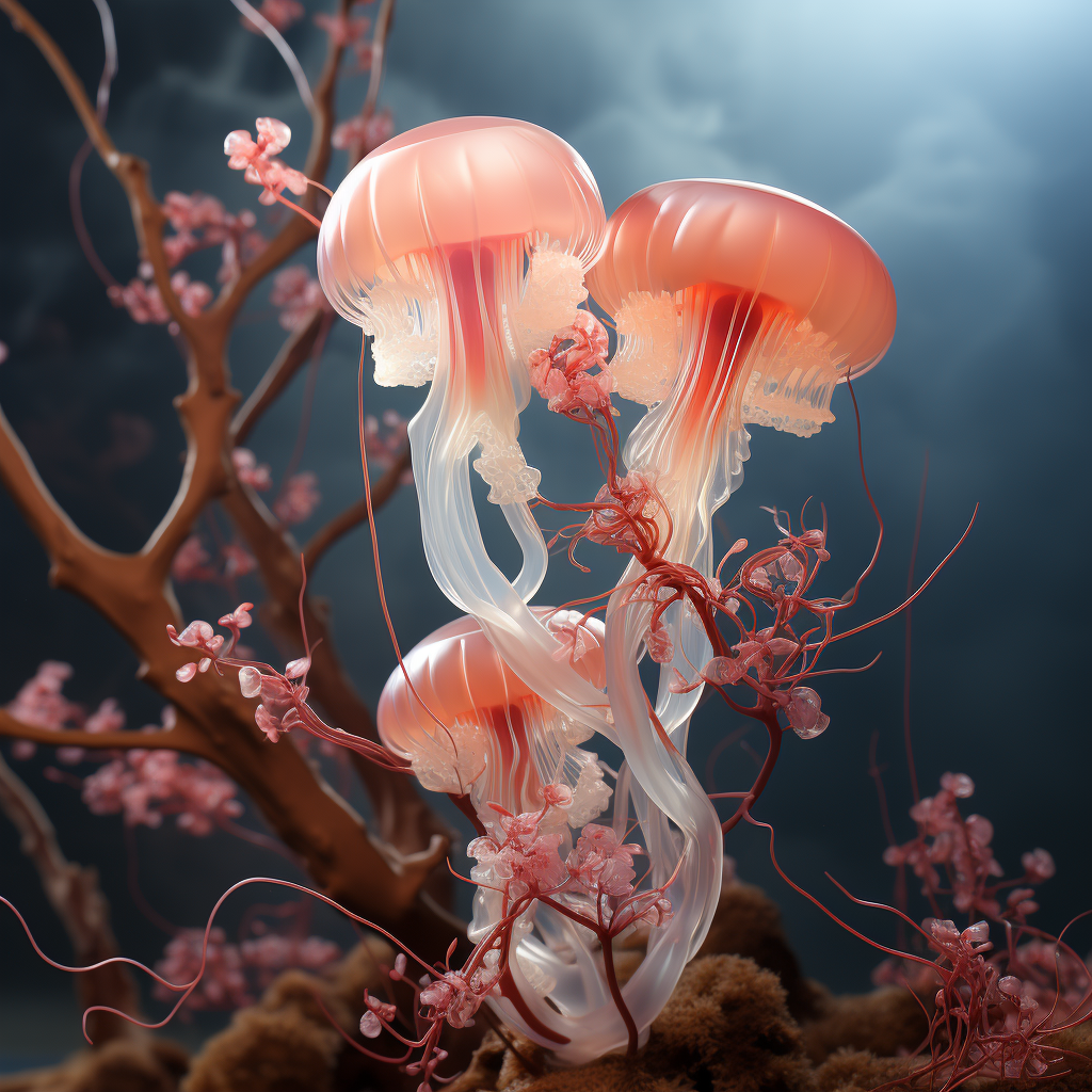 Beautiful jelly fish in a dreamy setting