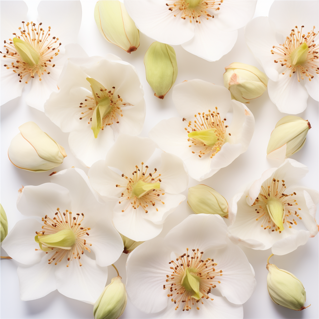 Cute gumnut blossom on white background