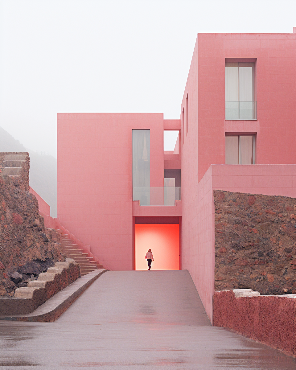 Dreamy Neighborhood with Pink Plastic in Morocco