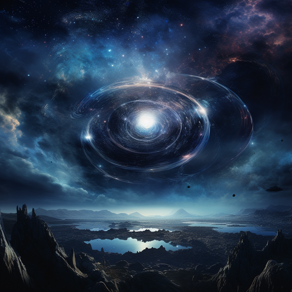 Mesmerizing celestial cityscape artwork