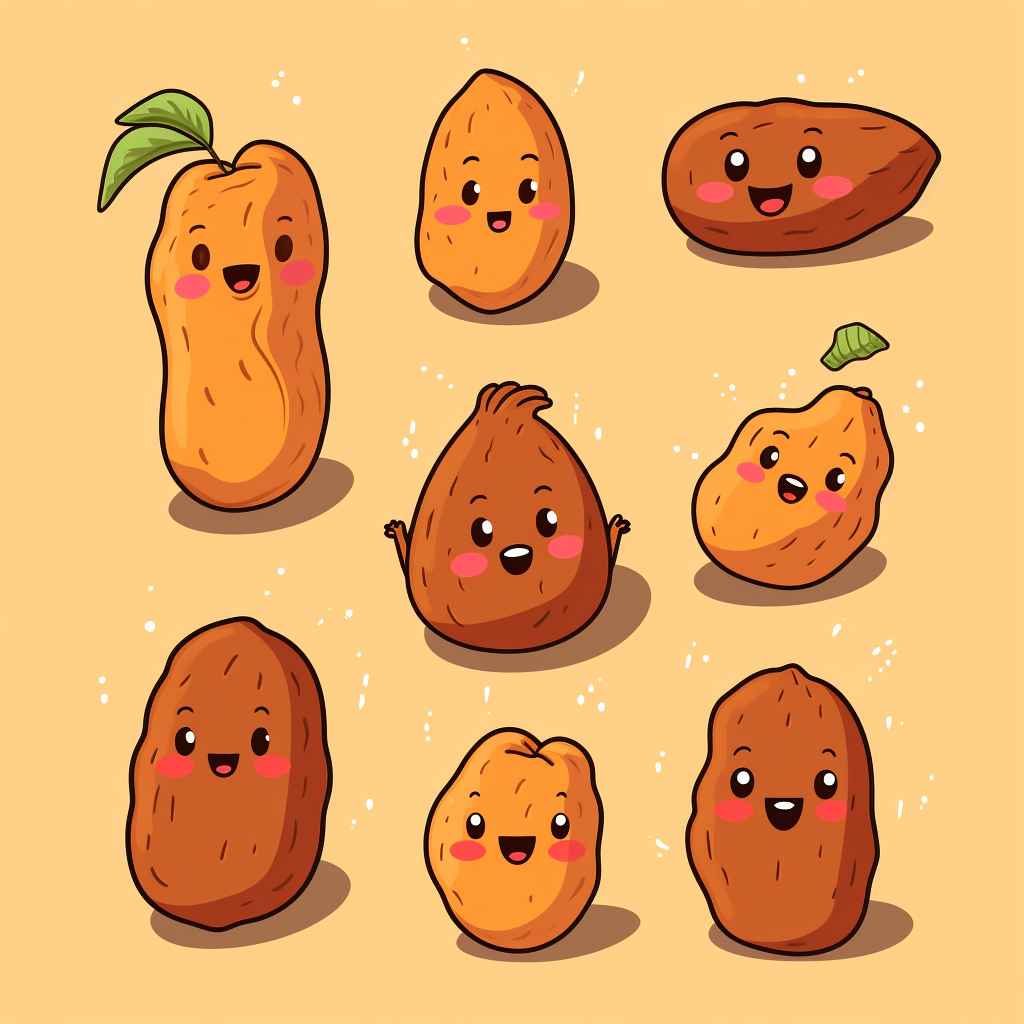 Cute illustration of dried sweet potatoes