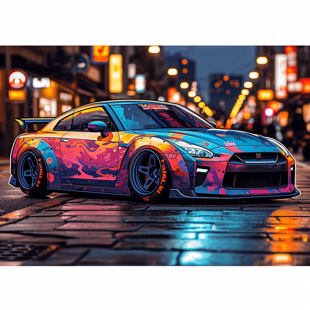 Drift Car with Smoke Stickers