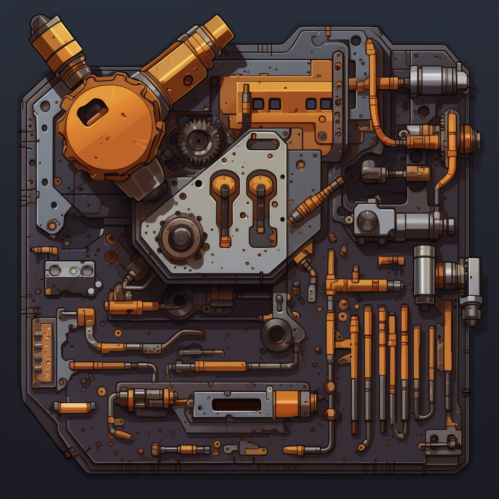 Drilling Machine Chip Set in Retro RPG Maker Art