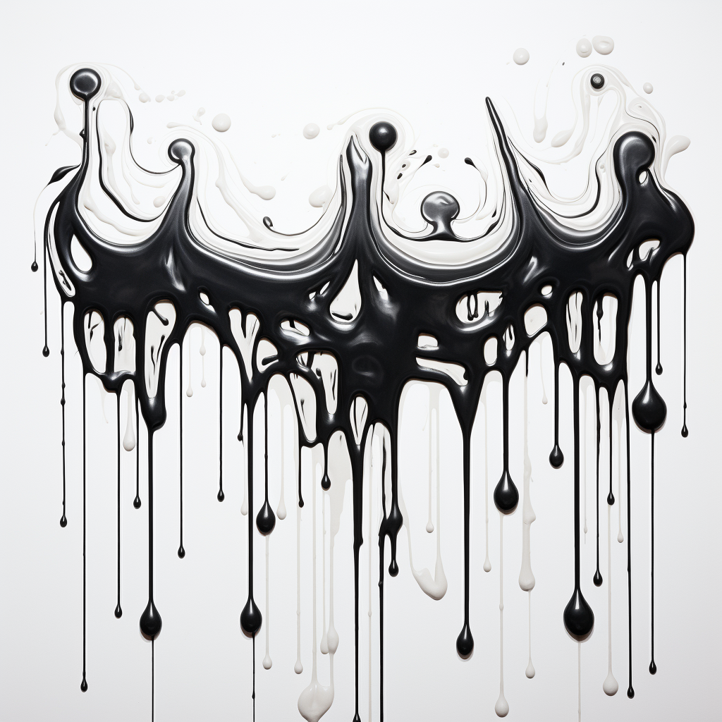 Stunning Dripping Ink Black and White