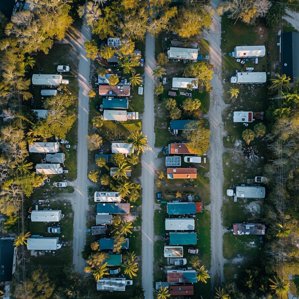 Drone photo of trailer park