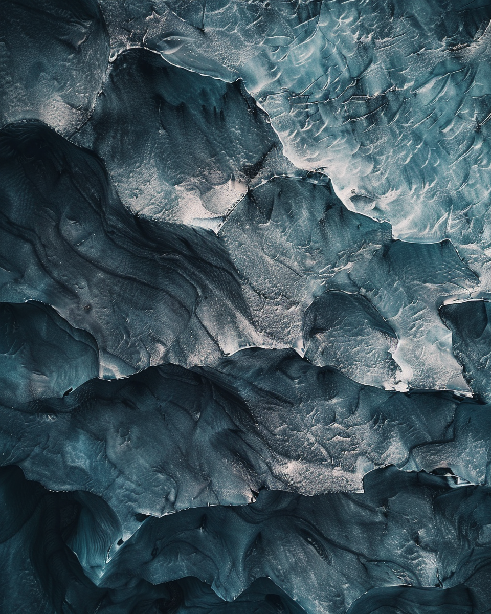 Moody Iceland Glacier Drone Shot