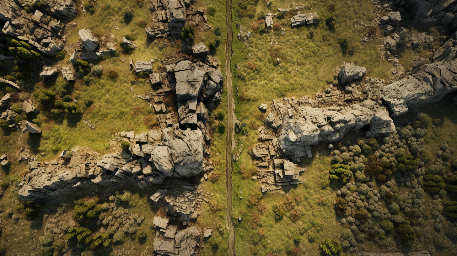 Aerial view of landscape with precision and depth