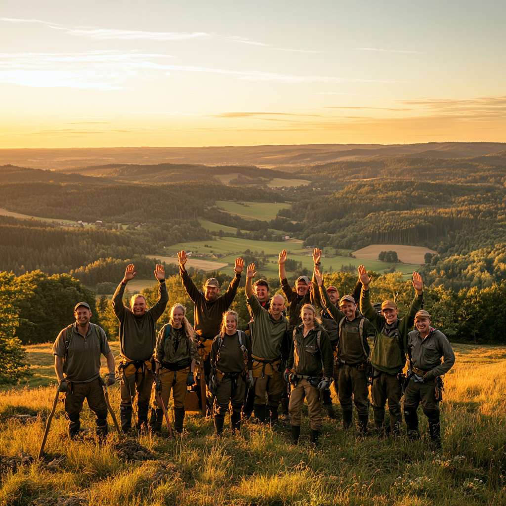 Dronninglund landscape with trailbuilders