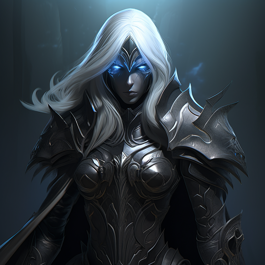 Drow Paladin HD Quality Obsidian Skin