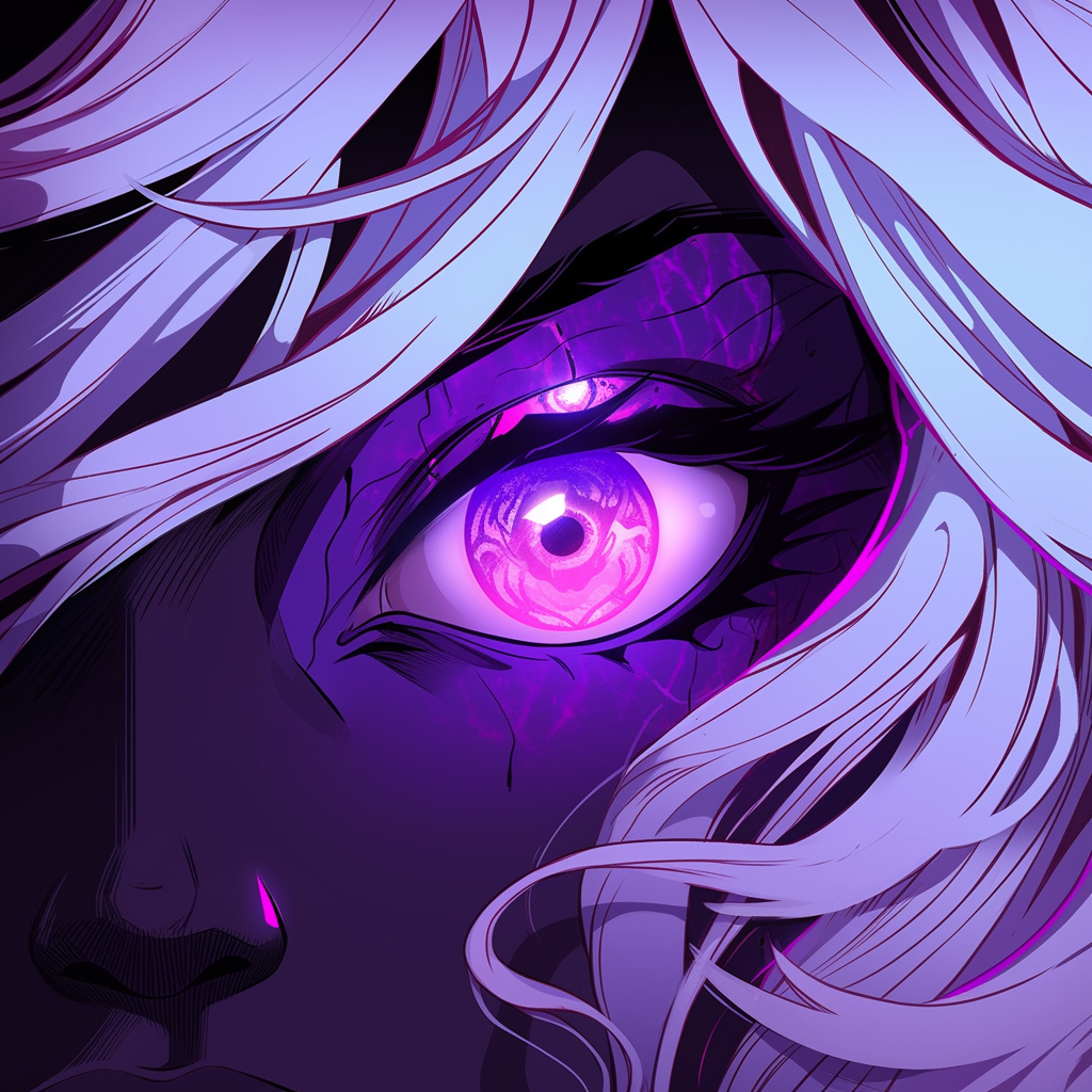 Close up of Drow female eye for logo