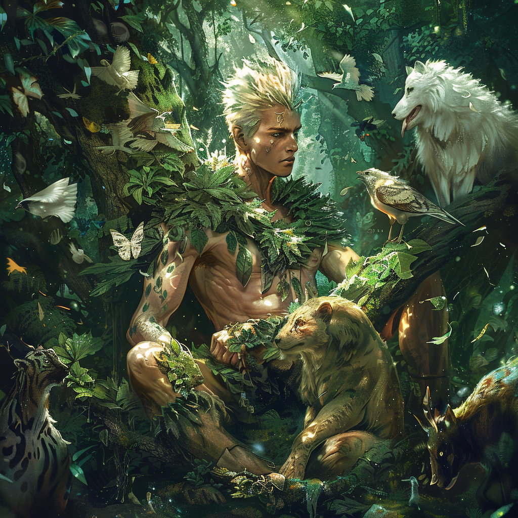 Adult male druid forest artwork