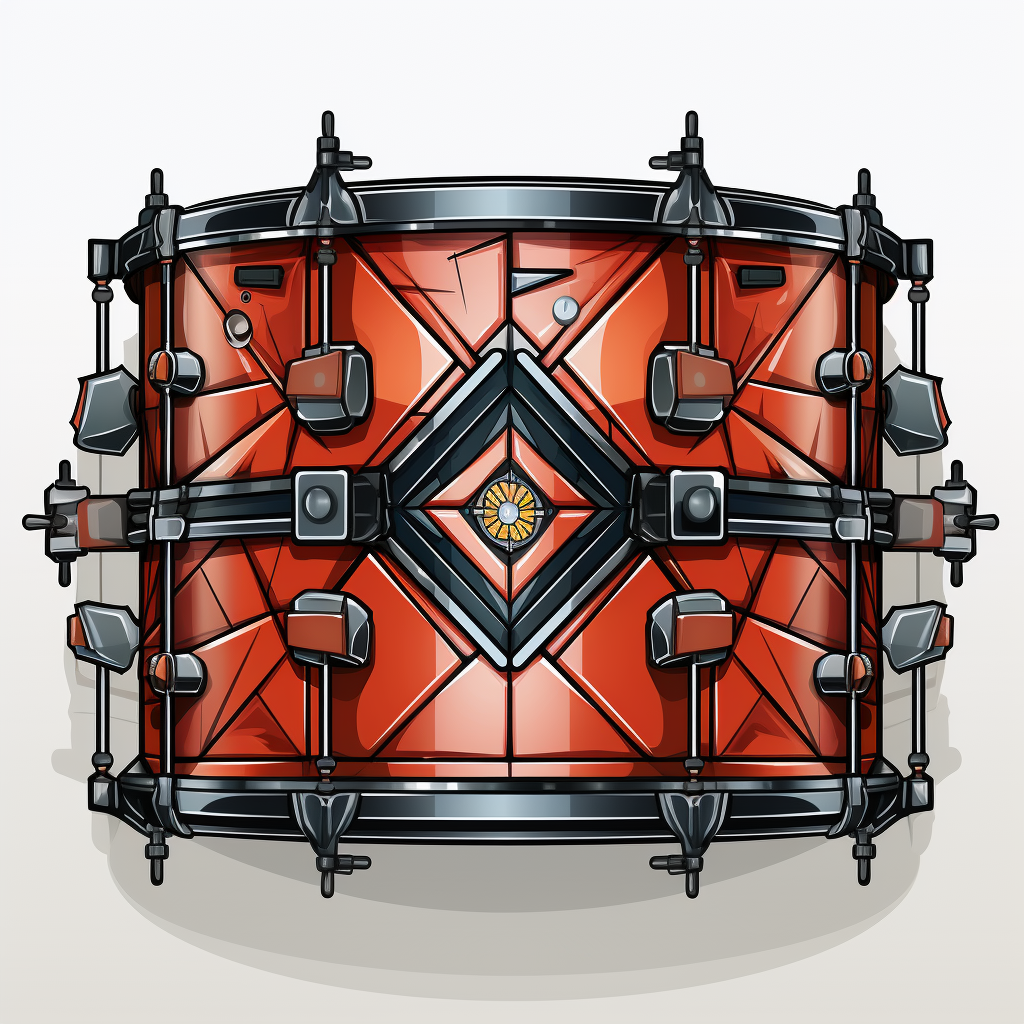 Geometric drums sticker on white background