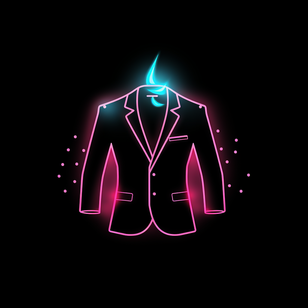 Black neon dry cleaning logo