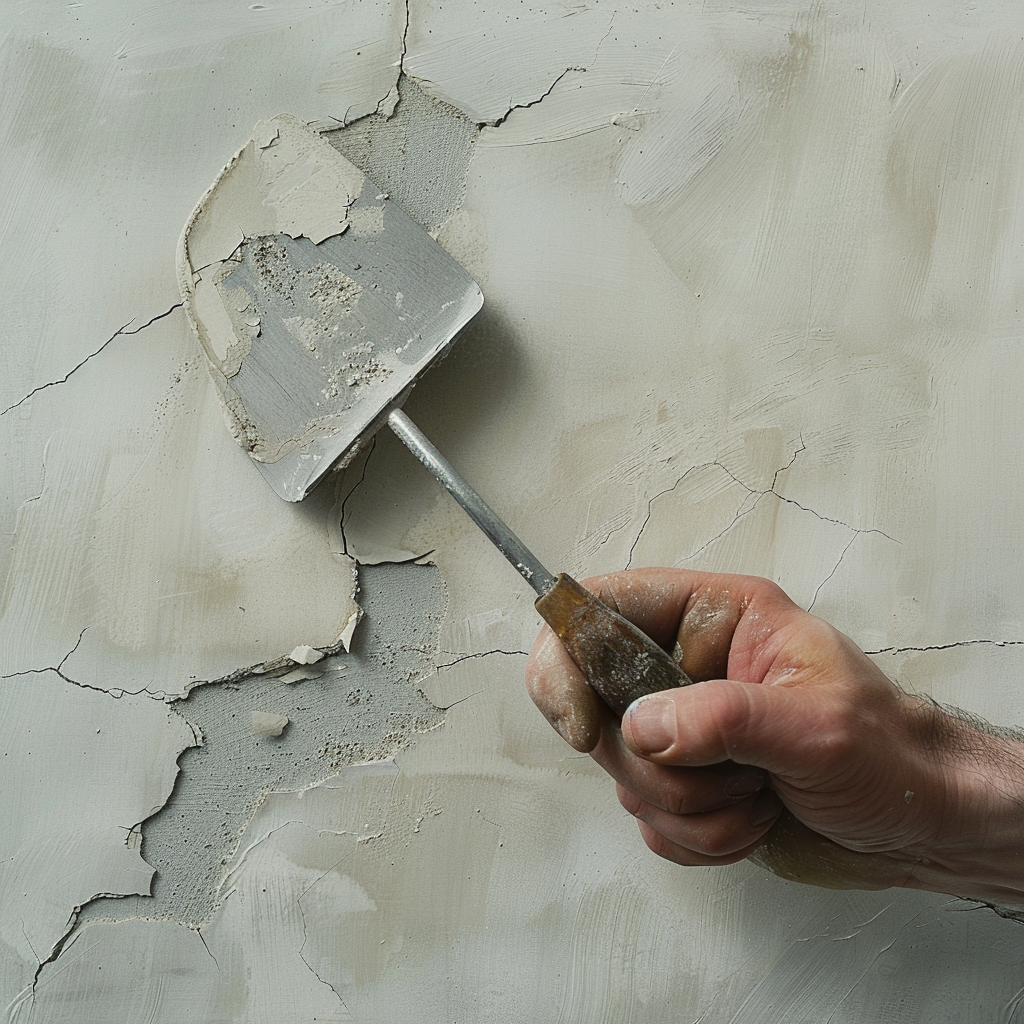 Drywall patch repair spatula hand