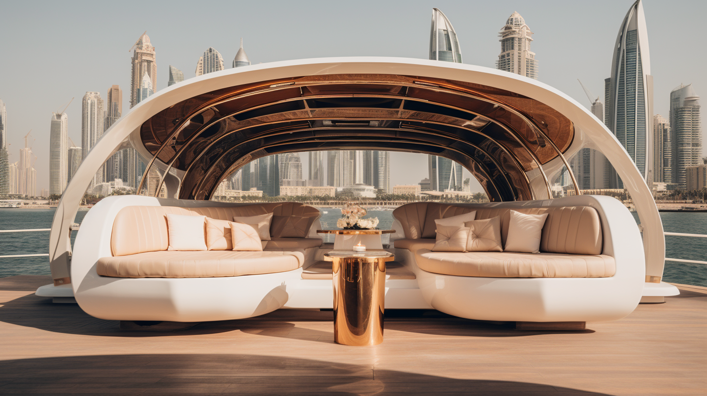 Inside view of Dubai Bay Boat