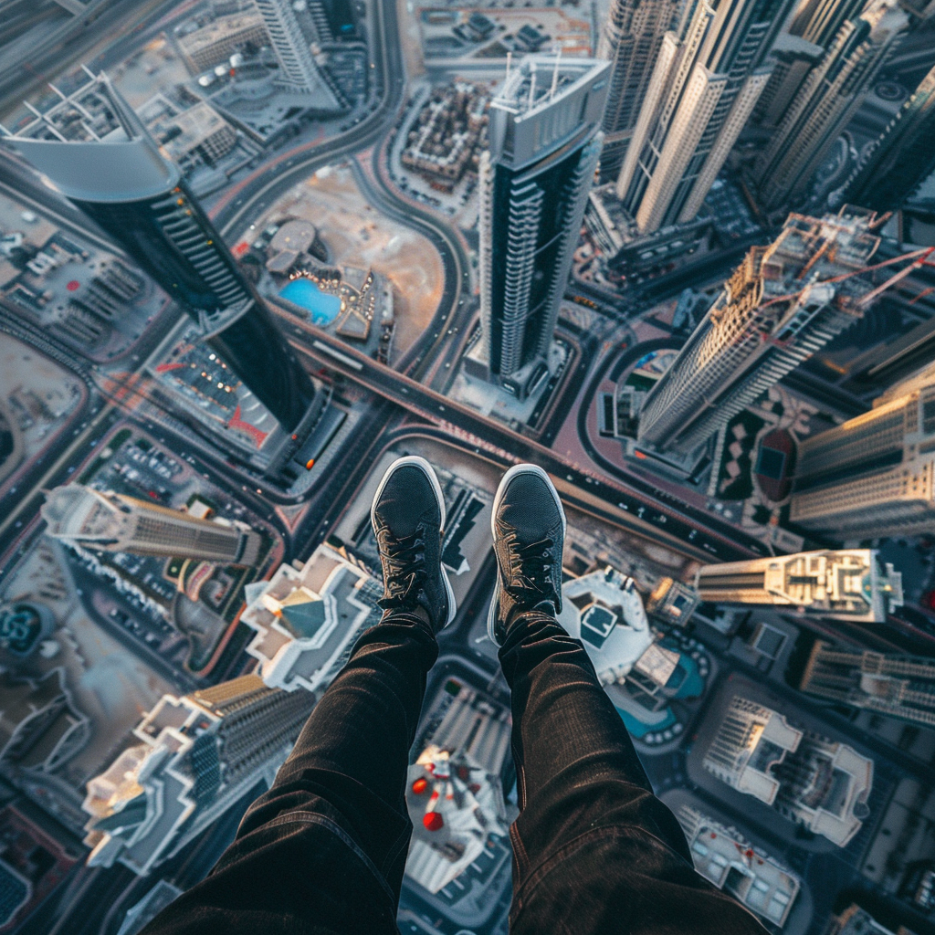 Dubai City Aerial View Daytime