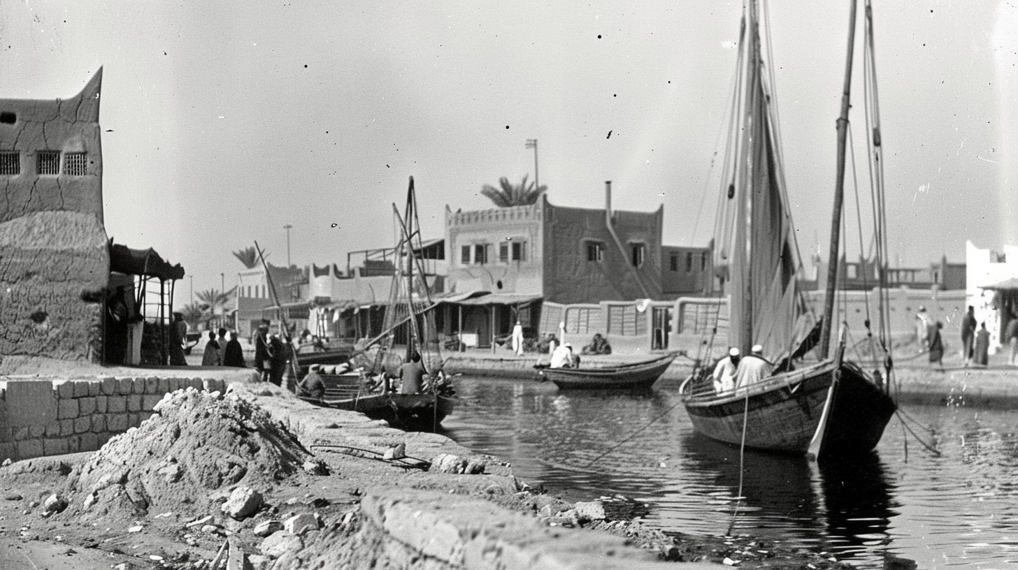 Dubai Coastal Town Scene Historical