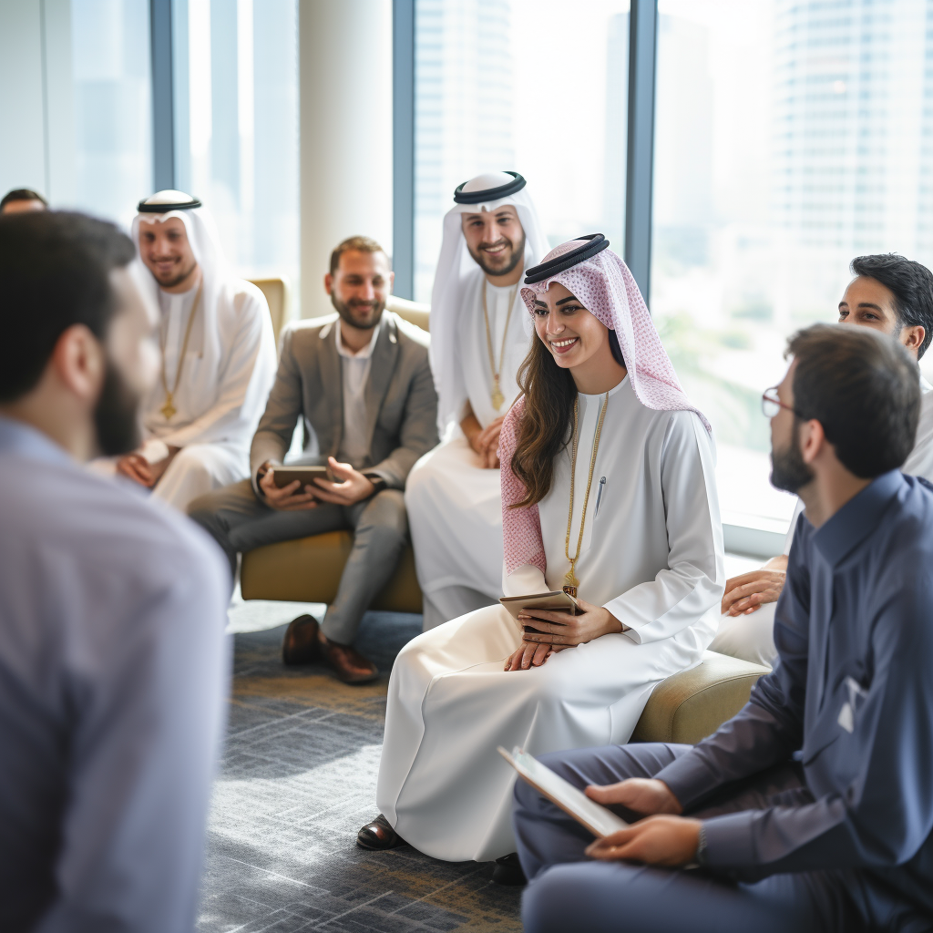 Dubai HR Members promoting open communication with employees