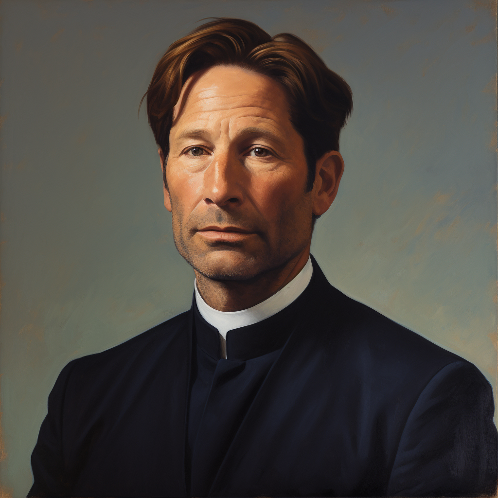 David Duchovny portrait in Dutch master style