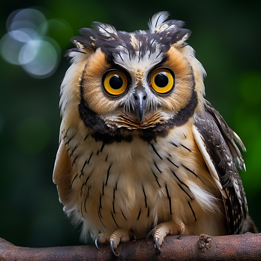 Colorful Duck-Faced Owl-Tanager Photograph