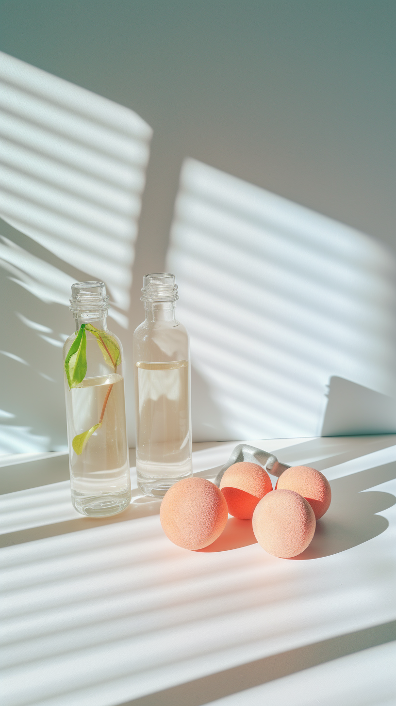 Fitness essentials on floor: dumbbells and water bottle