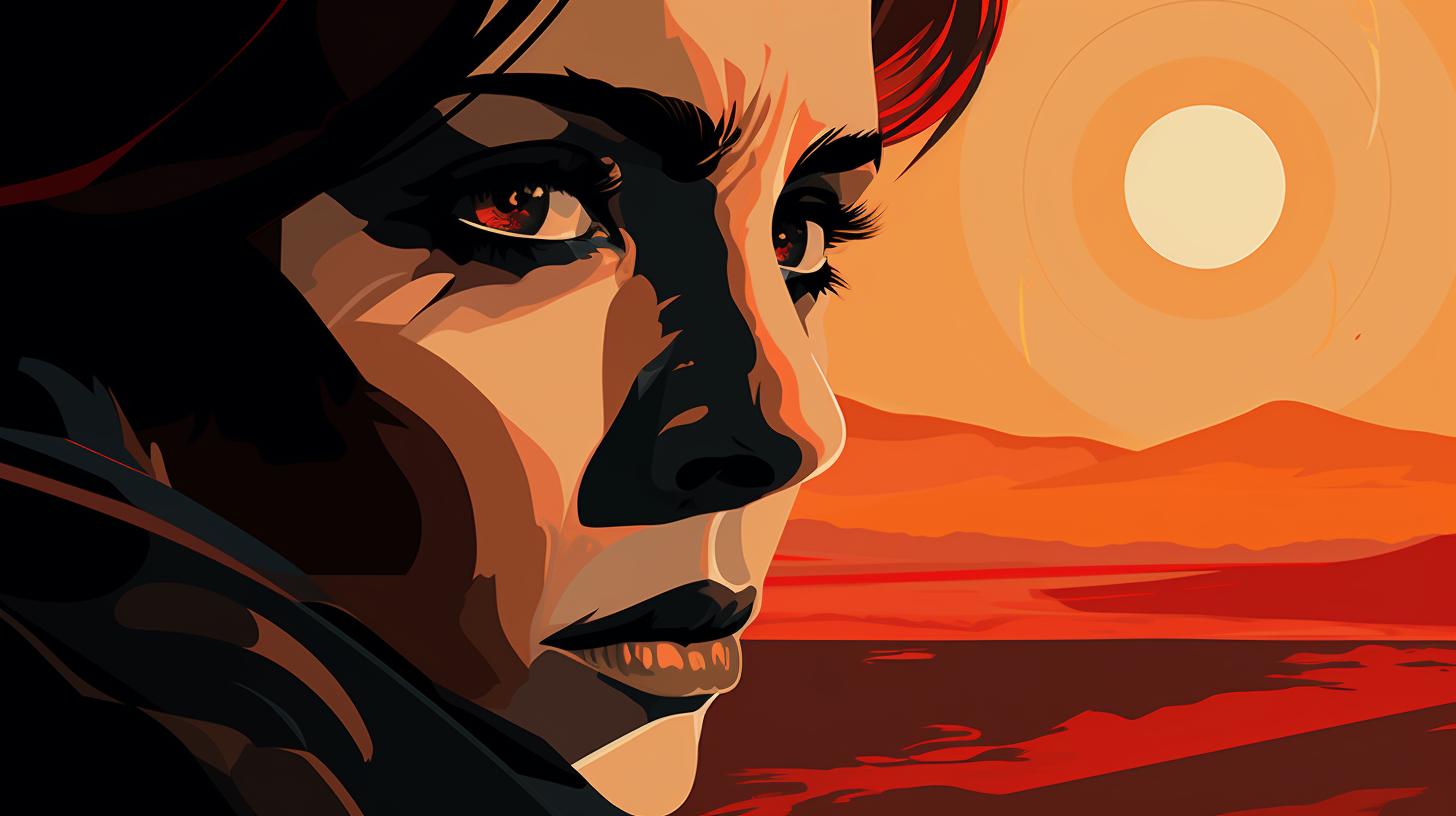 Flat design vector of Dune movie poster