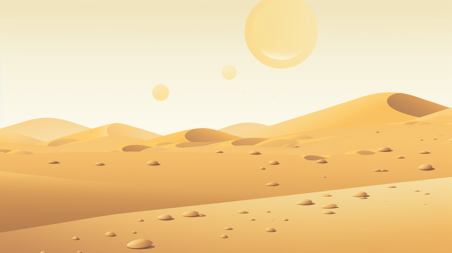 Image of tokens launching from dunes with gradients and drop shadow