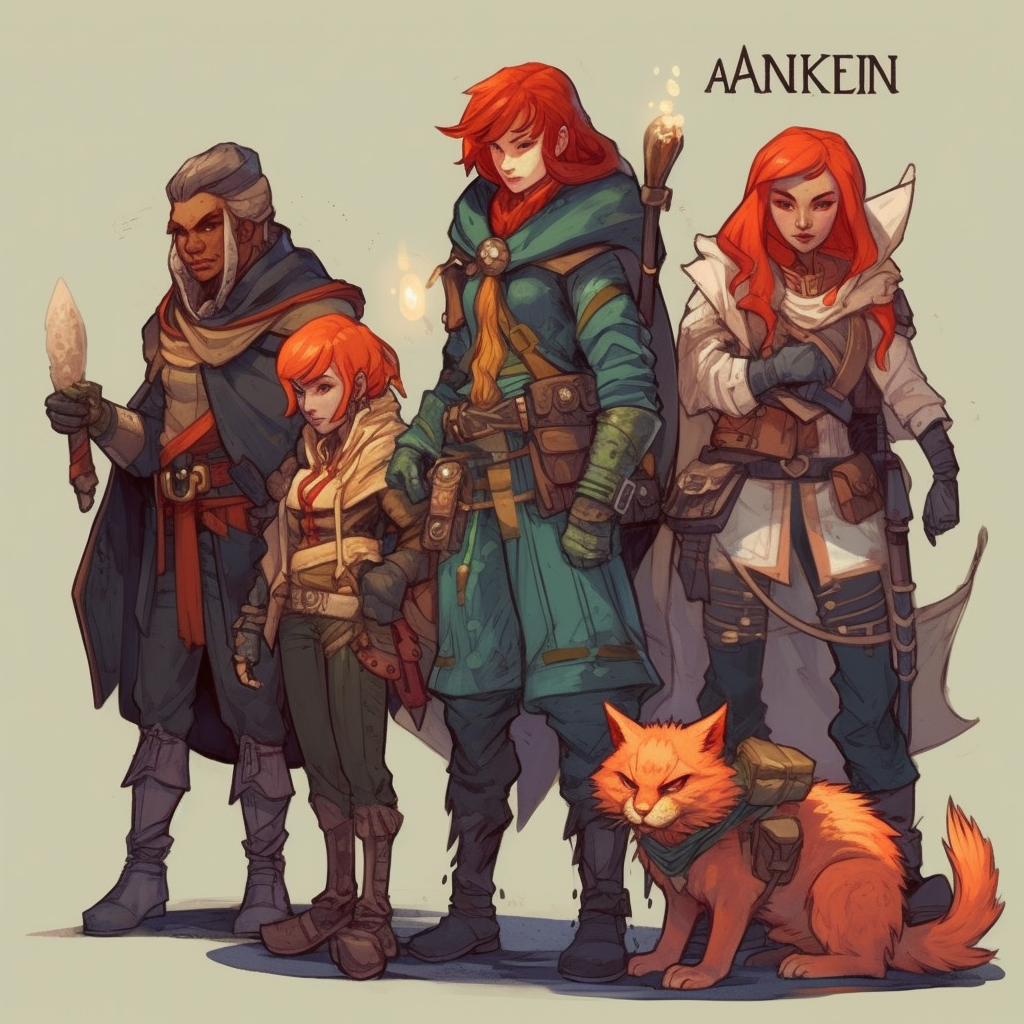 Group of fantasy dungeon adventurers