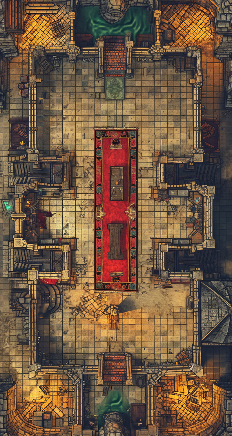 Top Down Dungeon Room Tile Set