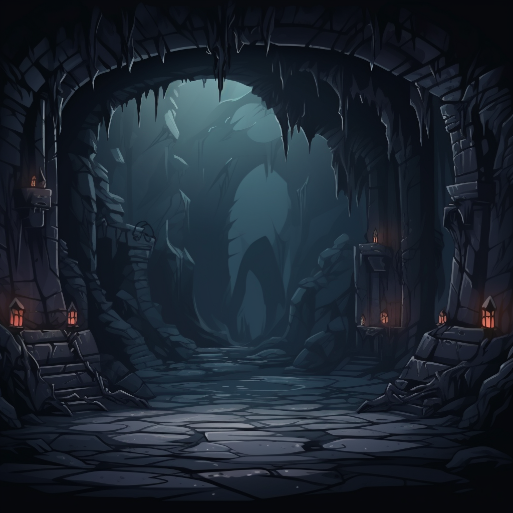 2D Cartoon Dungeon Background